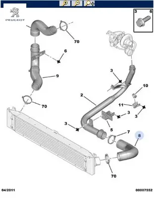 Turbo hava hortumu peugeot  resmi