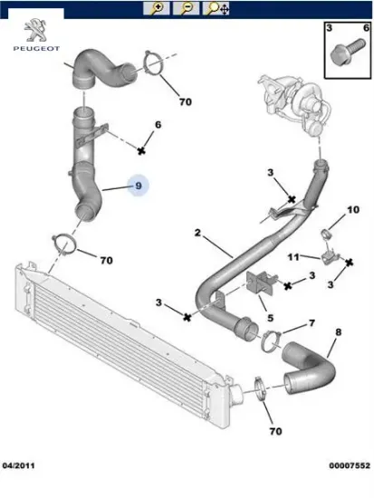 Turbo hava hortumu peugeot  resmi