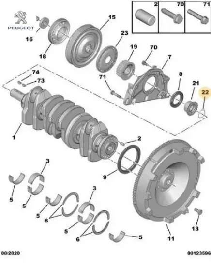Krank dişli contası peugeot  resmi