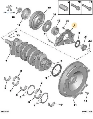 Krank keçe kapağı peugeot 3m5q6a329a/  resmi