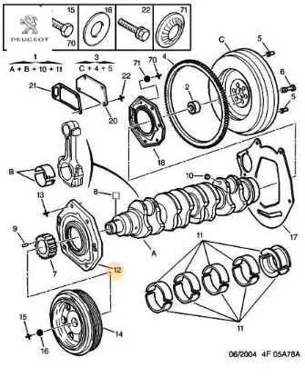Krank keçe kapağı peugeot  resmi