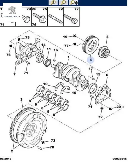 Krank kasnağı peugeot  resmi