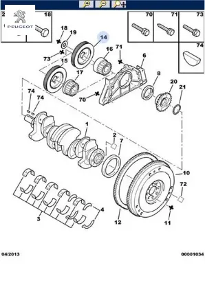 Krank kasnağı dw8 peugeot  resmi
