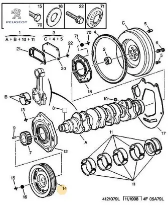 Krank kasnağı peugeot  resmi