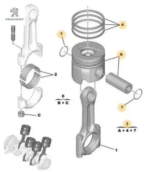 Piston seti peugeot  resmi
