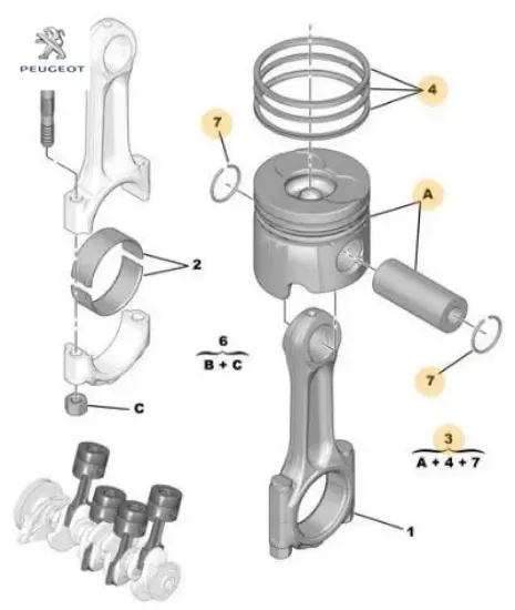 Piston takım peugeot  resmi