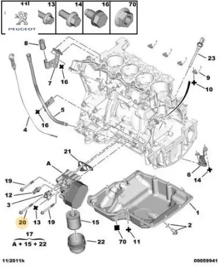 Yağ filtre kutu bağ vidas peugeot  resmi