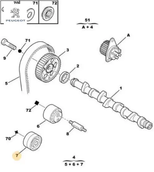 Triğer gergi rulmanı peugeot vkm23246/ 0830.37/ 0830.63 resmi