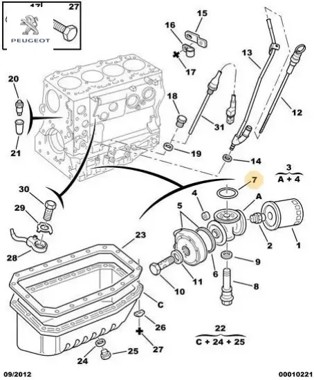 Yağ braket contası peugeot  resmi