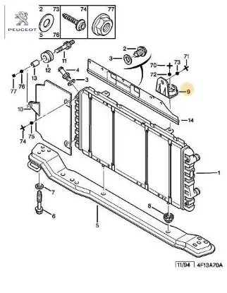 Radyatör tespit ayağı peugeot  resmi