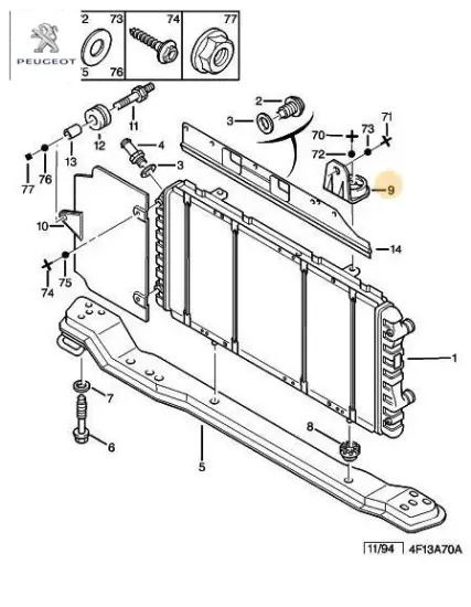 Radyatör tespit ayağı peugeot  resmi