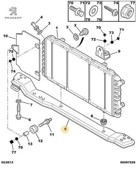 Radyatör alt traversi peugeot  resmi