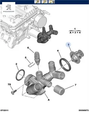 Termostat boxer-transıt v184/v347 2.2hdı 07-> peugeot xs7q8575aa/  resmi