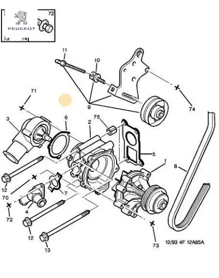 Termostat contası peugeot  resmi