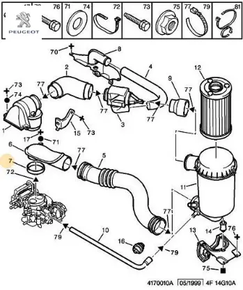 Karbüratör hava hortumu peugeot  resmi