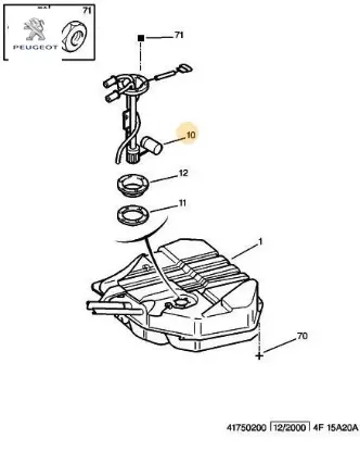 Depo şamandrası peugeot  resmi