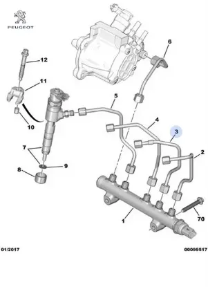 Enjektör borusu 2 peugeot  resmi