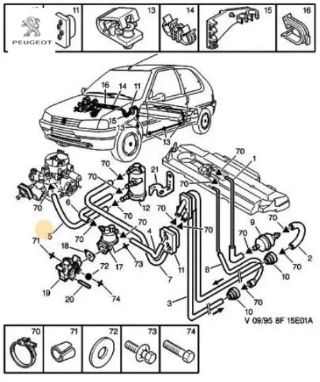 Yakıt hortumu peugeot  resmi