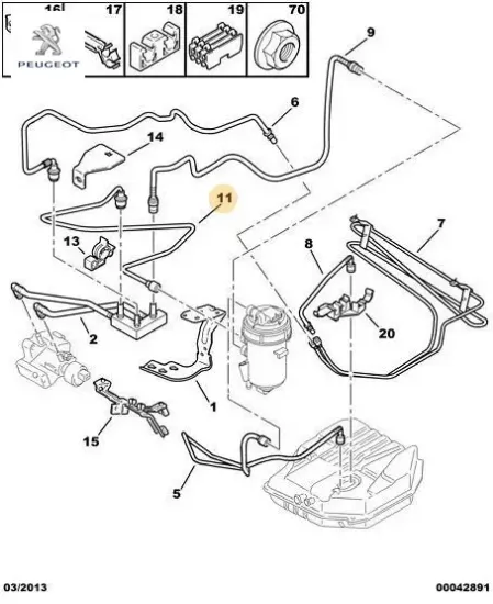 Yakıt hortumu peugeot  resmi