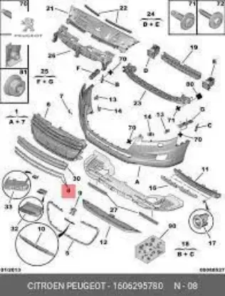 Ön tampon alt nikelajı gt peugeot 1606295780 resmi