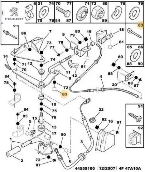 Kopl (çatl pim) peugeot 1606856180 resmi