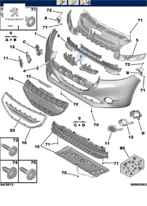 Ön tampon darbe emici iç  208 peugeot 1607398480 resmi