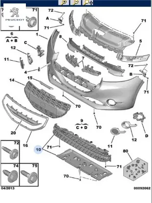 Ön tampon darbe emici 208 peugeot 1607398680 resmi