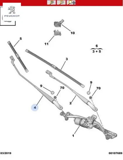Sağ silecek kolu peugeot 1608393380 resmi