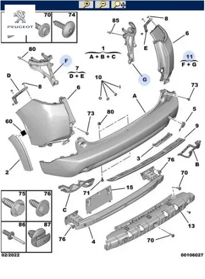 Arka tampon bağlantı ayak takımı   2008 peugeot  resmi