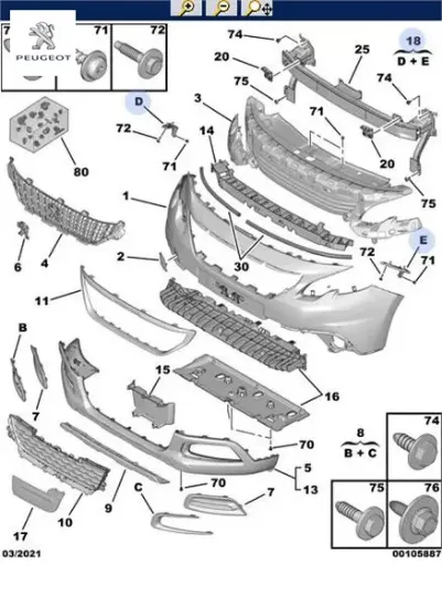 Ön tampon bağlantı ayak peugeot  resmi