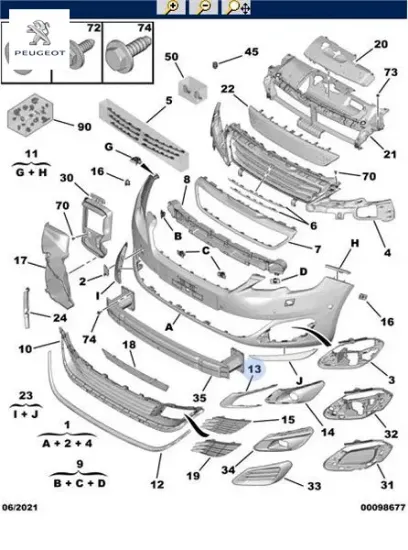 Sis far çerçeve nikelajı peugeot  resmi