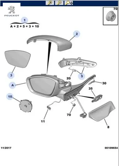 Sağ dış ayna 208-2008 y.m peugeot  resmi