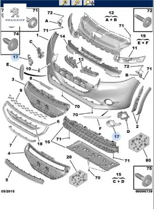 Sağ sis far çerçevesi  208 peugeot  resmi