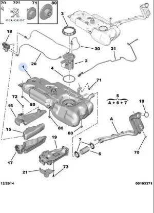 Yakıt deposu peugeot  resmi