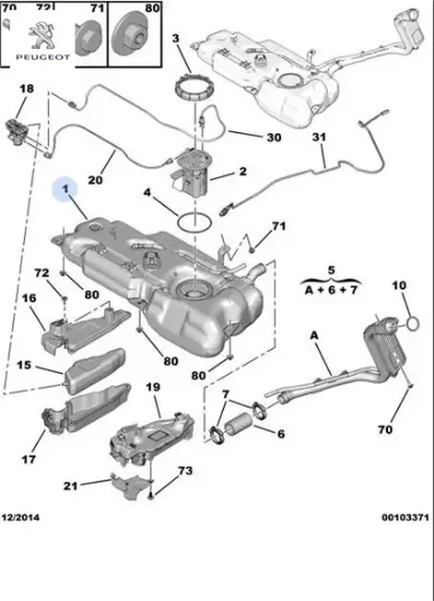 Yakıt deposu peugeot  resmi