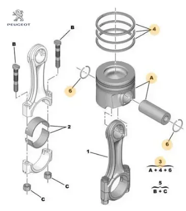 Piston segman tk.   308-3008-508-5008-boxer ııı-expert ıv-traveller-c4-c5-jumpy ıv-jumper ııı dw10 peugeot  resmi