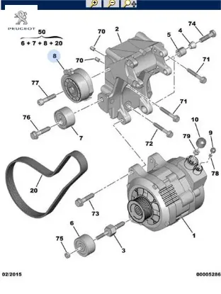 Gergi makarası 406 607 806 807 partner m59 peugeot 5751.55 resmi