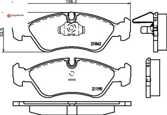 Erp ön fren balatası (156mm) vectra a astra f  91- eurorepar  resmi
