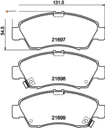 Erp fren balatası on (131mm) cıvıc v-vı 02- eurorepar  resmi