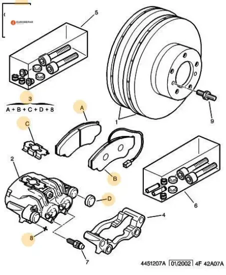 Erp fren balata tk. On 140mm) kablolu boxer ducato  00-   ( eurorepar  resmi