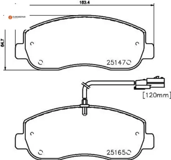 Erp fren balatası on (163mm) movano b master ııı 10- eurorepar  resmi