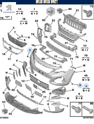 Ön tampon yan kaptör bağlant peugeot  resmi