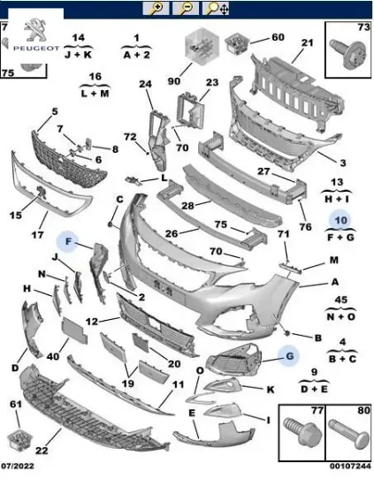 Ön tampon köşe ızgara 3008 ıı peugeot  resmi