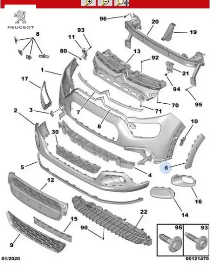 On tampon kenar cıtası c3 peugeot  resmi