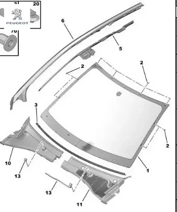 Ön cam 207 peugeot  resmi