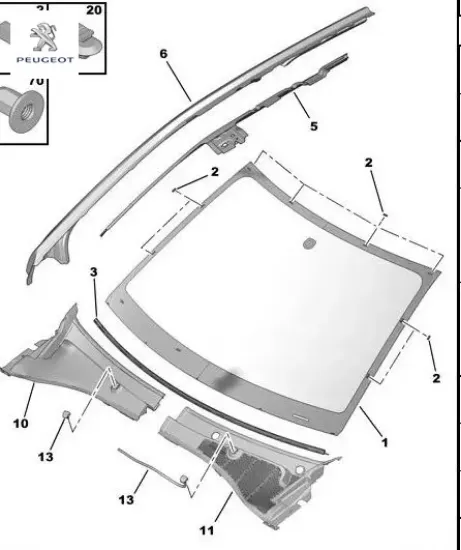 Ön cam 207 peugeot  resmi