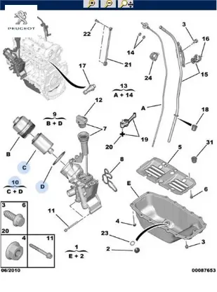 Yağ filtresi. Peugeot  resmi