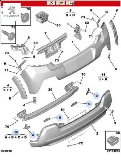 Park sensor yuvası c3 b61 peugeot  resmi