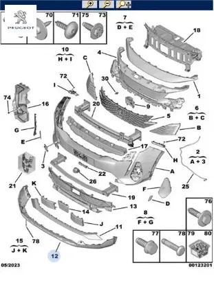 Ön tampon alt spoiler 3008 ym peugeot  resmi
