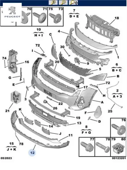 Ön tampon alt spoiler 3008 ym peugeot  resmi